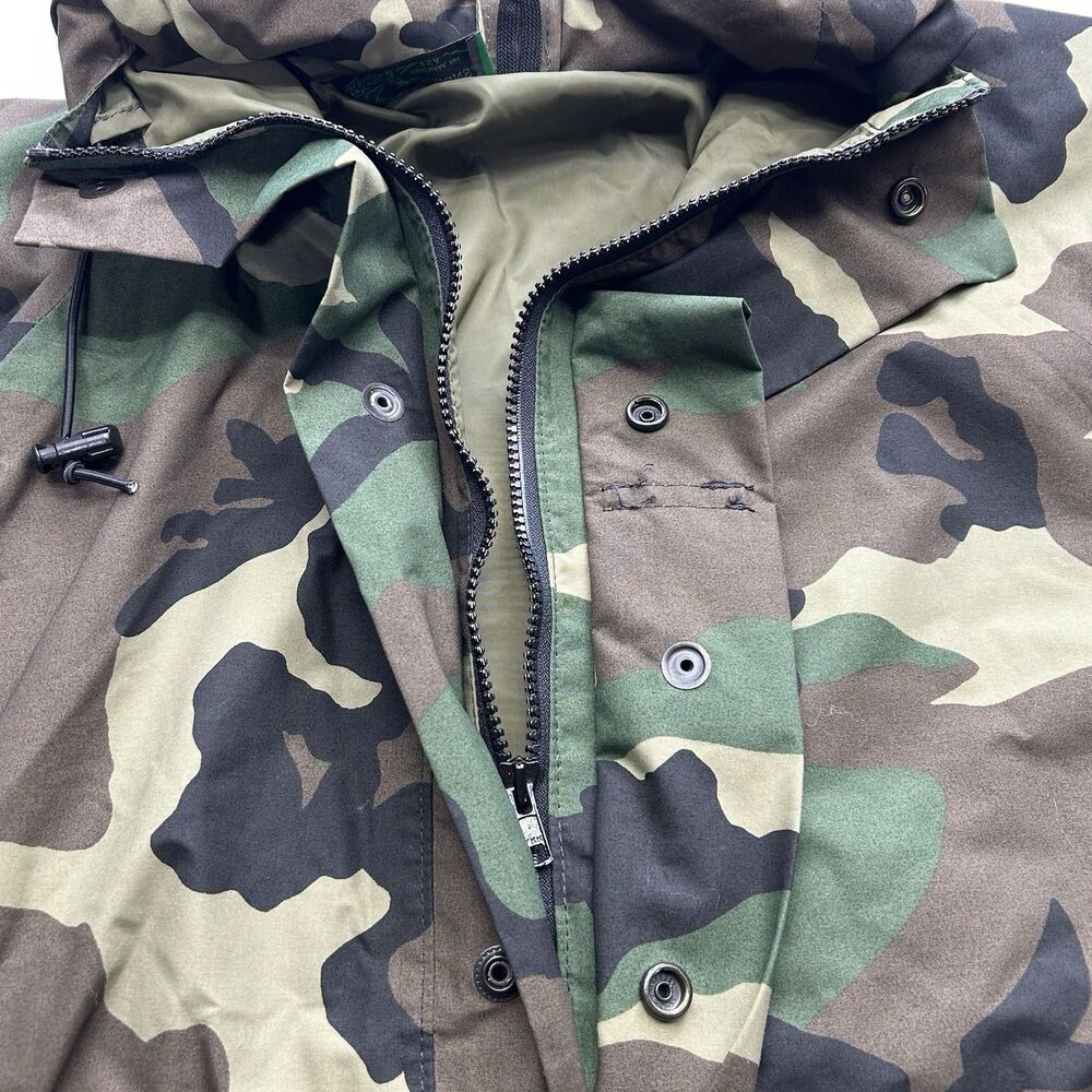 Log House Designs Gore-Tex Jacket Men's Large Long Green Camo Hunting Military - Picture 9 of 16